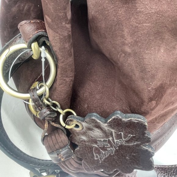 Patricia Nash Melrose Drawstring with Floret Key Fob Chocolate Nubuck - Picture 5 of 8